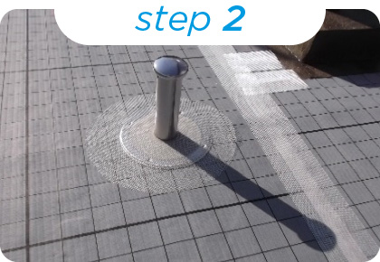 ルーフバルコニー防水工事 Step2 脱気筒設置